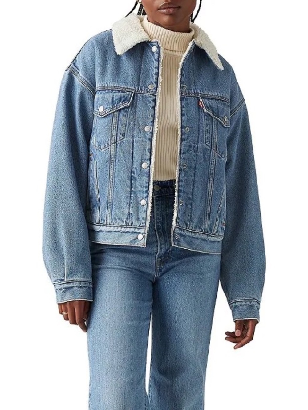 Woman's Levi's Ex- Boyfriend Sherpa Trucker Size M